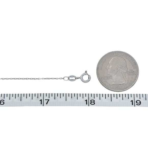 Vintage Indonesia ATI Sterling Silver 925 1.2mm 925 Chain Link Necklace 18" - Picture 2 of 3